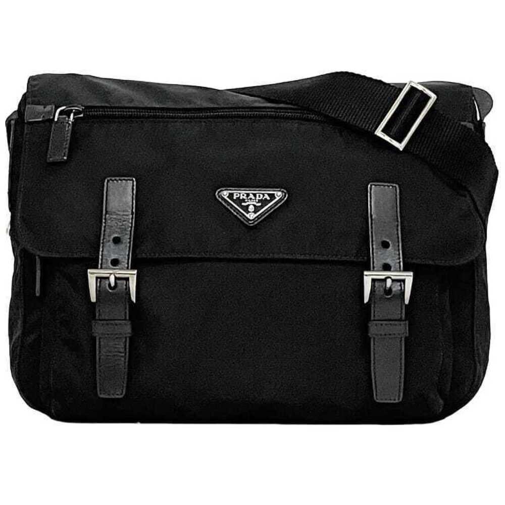 Prada Shoulder Bag Black Nero Black Tessuto Crossbody Flap Triangle Plate
